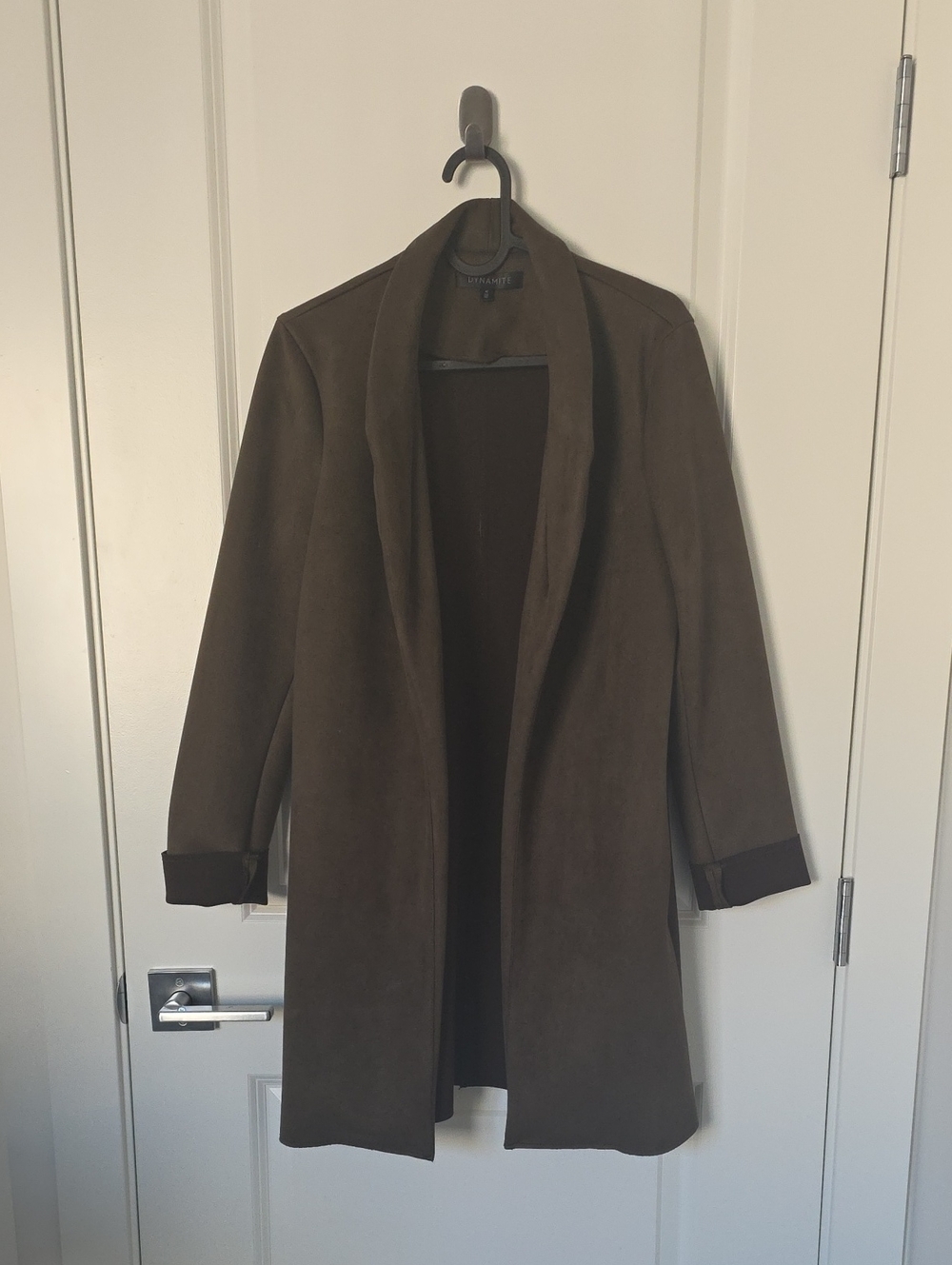 Dynamite Olive Open Front Jacket